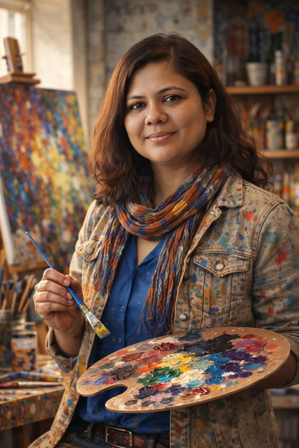 Rinkal Patel, drawing teacher, in her art studio